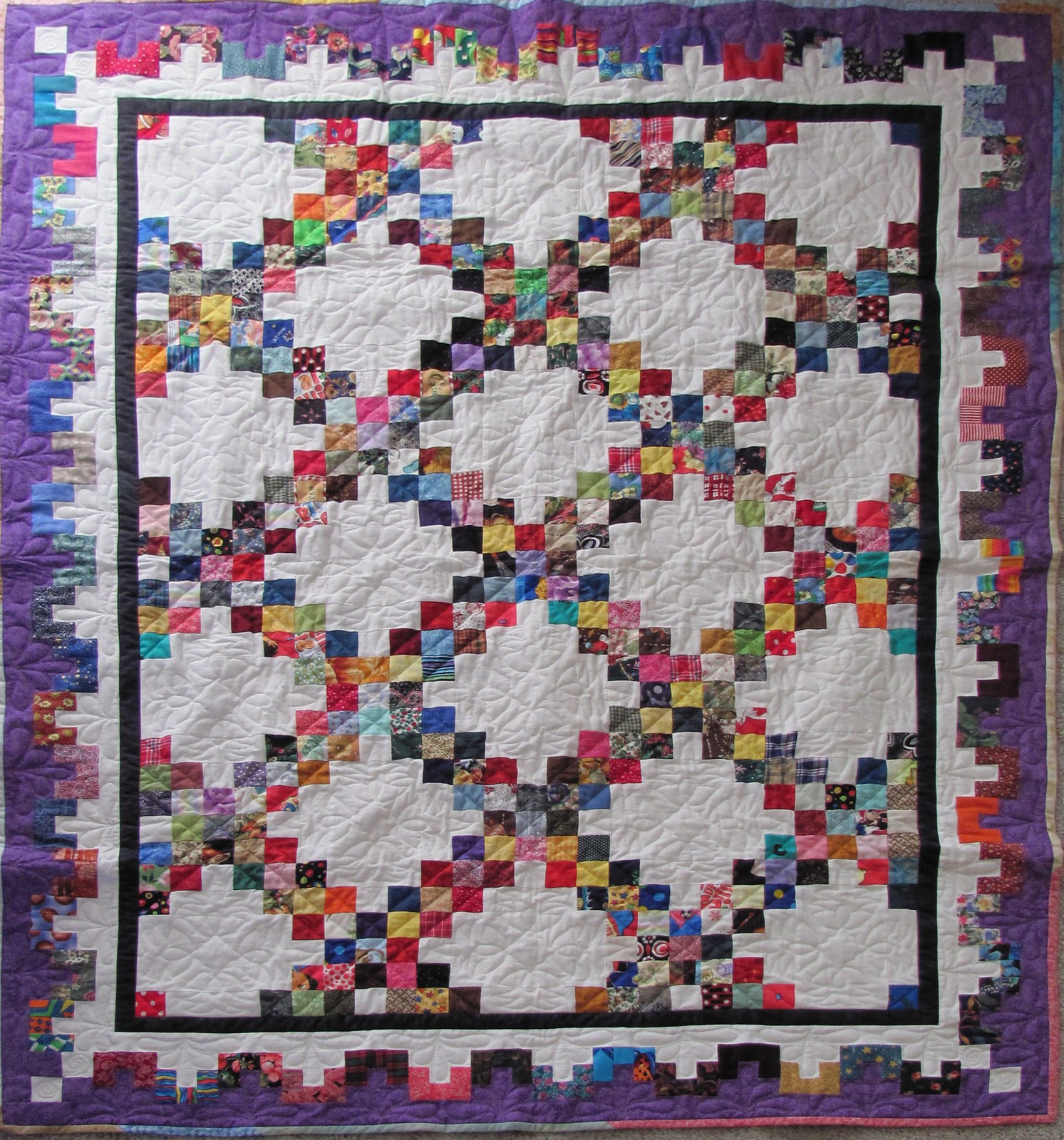 The Proficient Needle Completed Scrappy Irish Chain